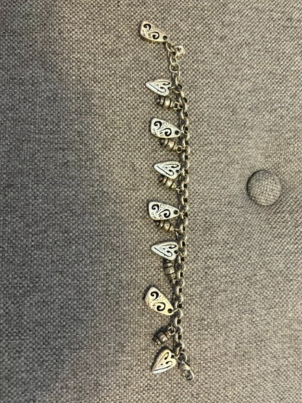 BRIGHTON Heart Charm Bracelet with Dangle Beads